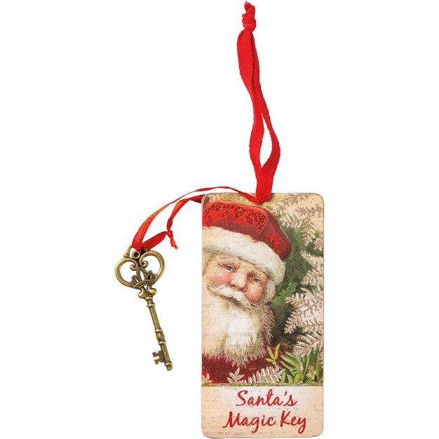 Primitives By Kathy Santa x27 s Magic Key Christmas Ornament