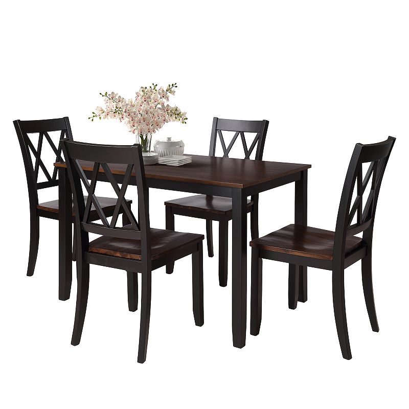 Merax 5-Piece Dining Table Set Home Kitchen Table and Chairs Wood Dining Set