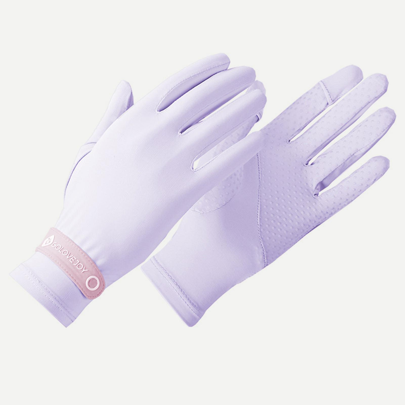 Women Sunscreen Gloves Breathable Non-slip Anti-uv Soft Stretchy Cycling Driving Outdoors Gloves Black