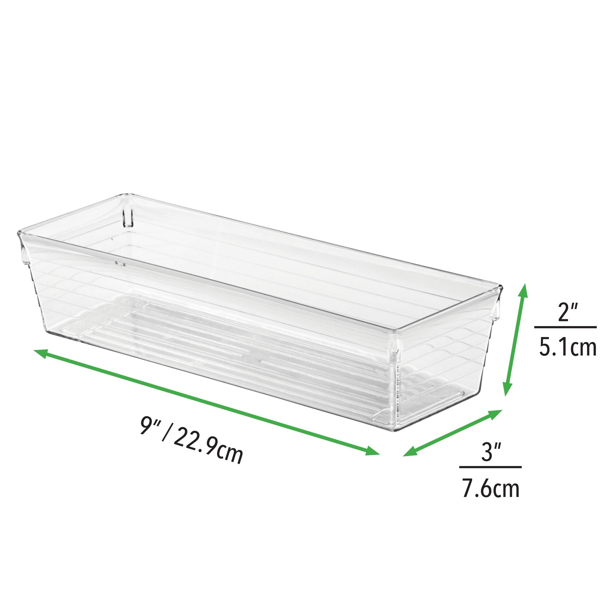 mDesign Plastic Kitchen Cabinet Drawer Organizer Tray - Utensil and Tool Storage Bin - 9 Inch Long Pantry and Kitchen Drawer Organization for Cutlery and Gadgets - Mesa Collection - 6 Pack - Clear