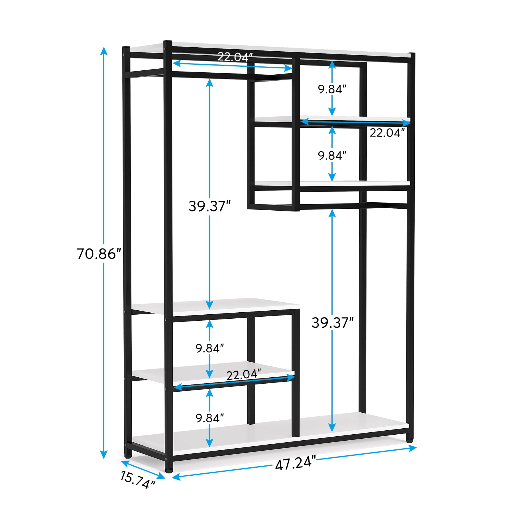 Freestanding Closet Organizer, 47 inches Wide Garment Racks