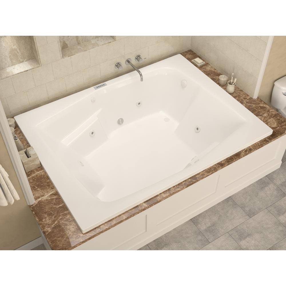 Universal Tubs Amethyst Diamond Series 6 ft. Left Drain Rectangular Drop-in Whirlpool and Air Bath Tub in White HD5472CDLX