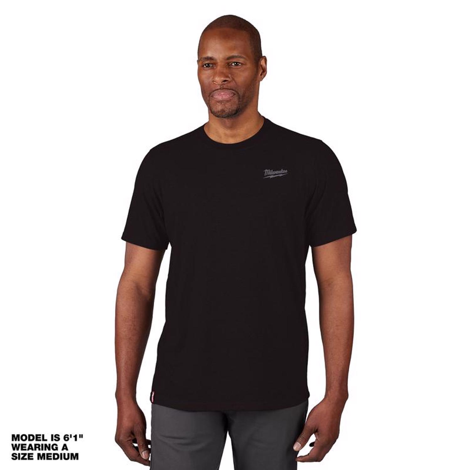 MW XXL Short Sleeve Men\u0027s Crew Neck Black Hybrid Work Tee Shirt