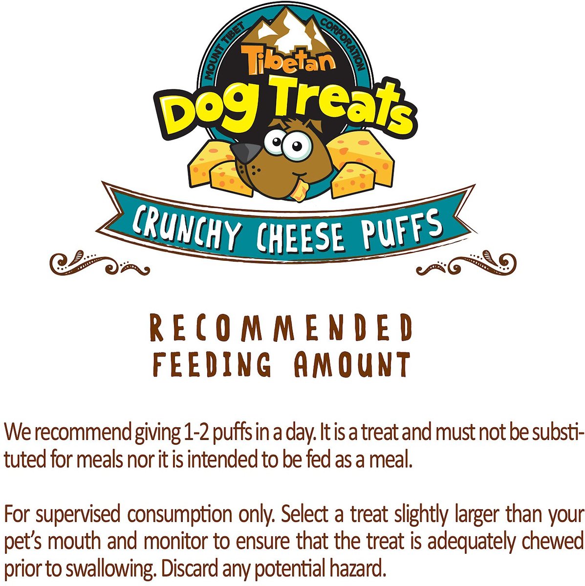 Tibetan Dog Treats Crunchy Cheese Puffs Grain-Free Dog Treats， 3.5-oz pouch