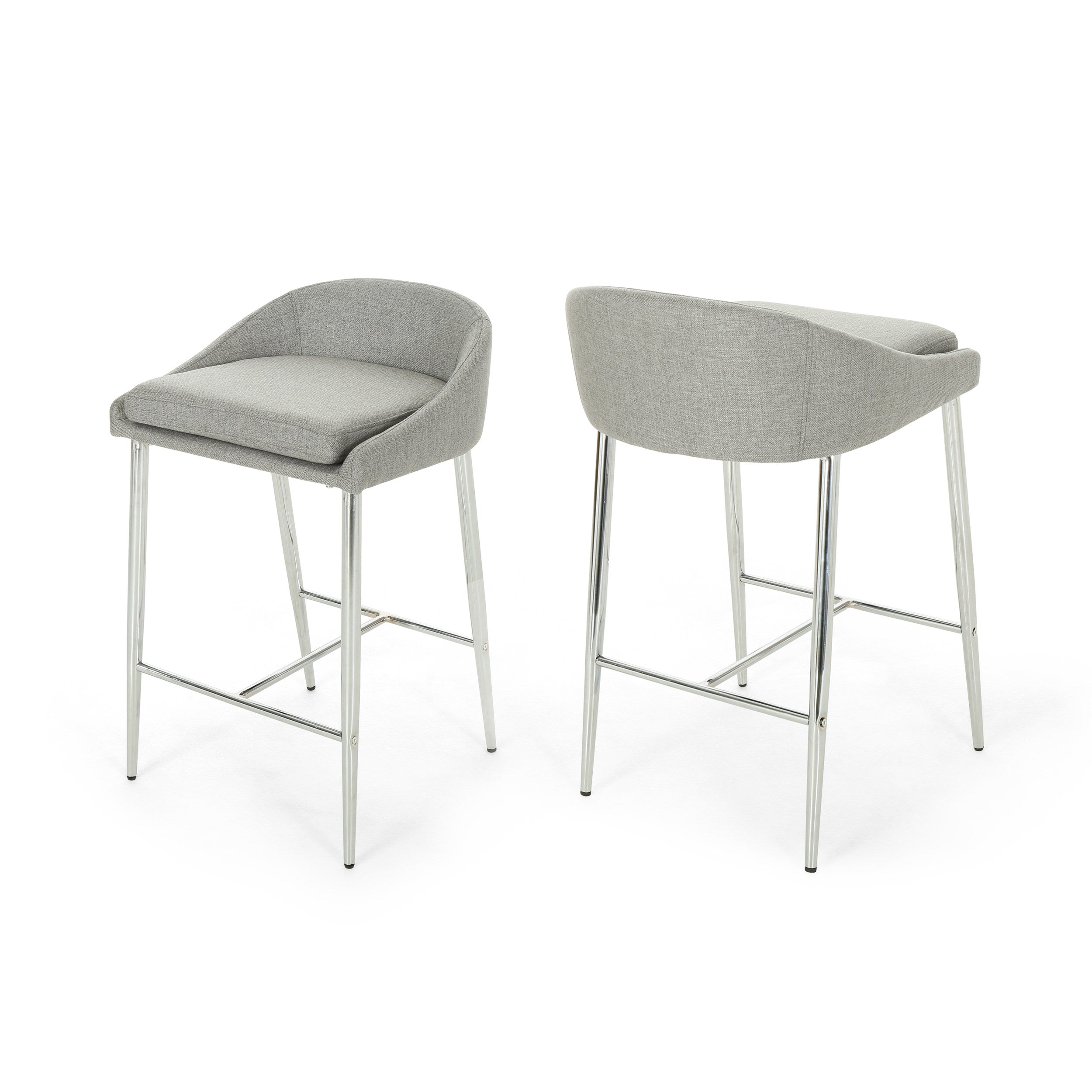 Fanny Upholstered Counter Stools, Modern, Upholstered (Set of 2)