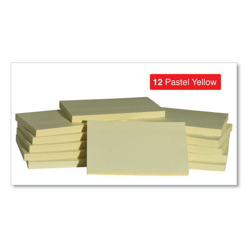 Universal Self-Stick Note Pads， 3 x 5， Yellow， 100-Sheet， 12/Pack (35672)