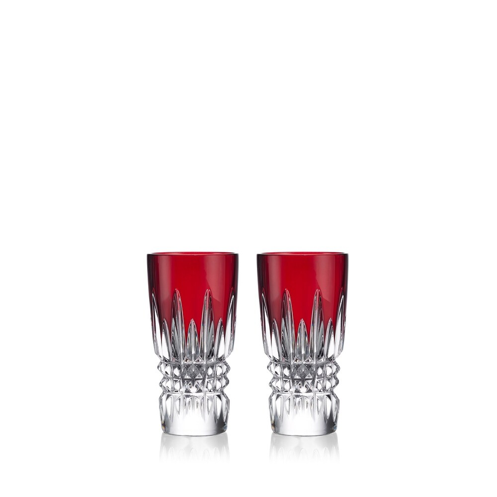 Waterford New Year Celebration Shotglass Pair Red