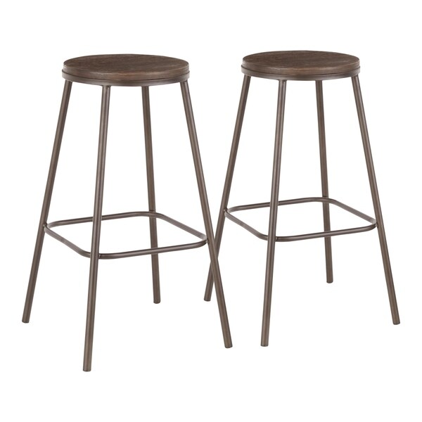 Carbon Loft Barton Industrial Round Bar Stool (Set of 2)