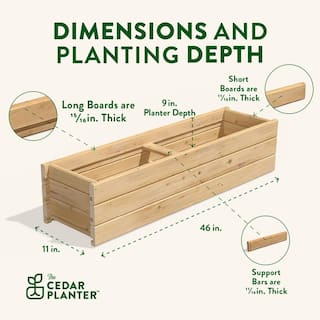 Greenes Fence 46 in. x 11 in. x 10 in. Cedar Wood Planter Box RCPB1146H3