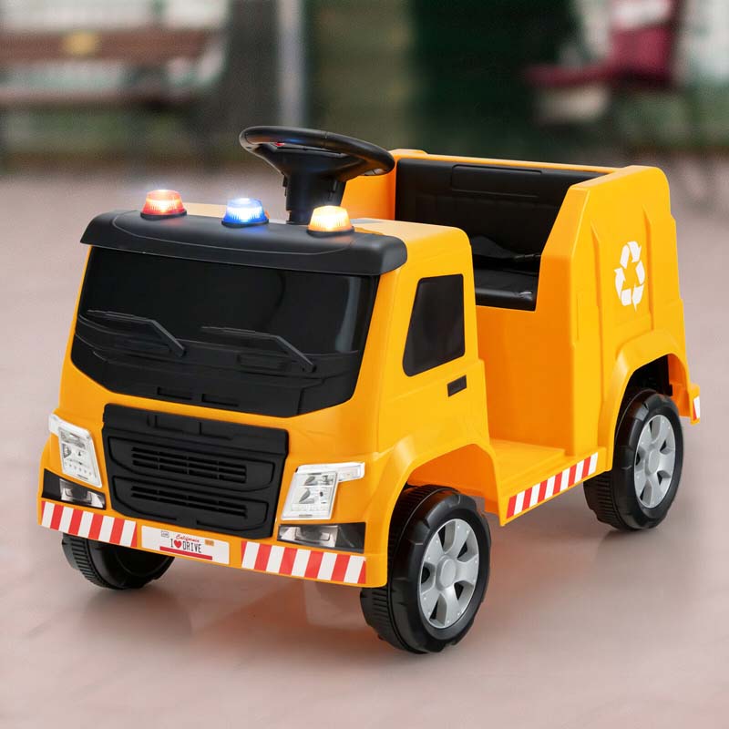 12V Kids Ride On Recycling Trash Truck Battery Powered RC Riding Toy Car with Recycling Accessories