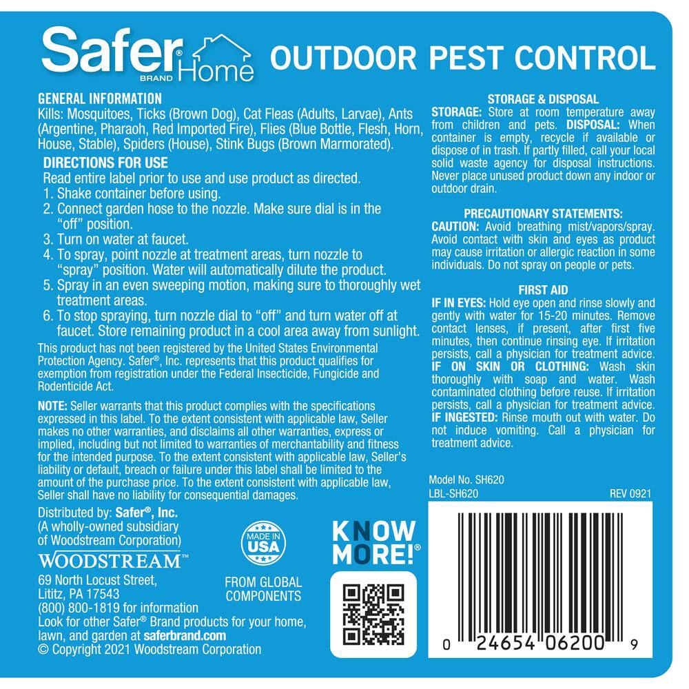 Safer Brand Safer Home 32 oz. Outdoor Pest Control Multi-Insect Killer Spray SH620