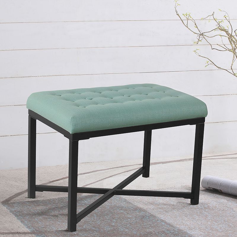 HomePop Velvet Tufted Ottoman