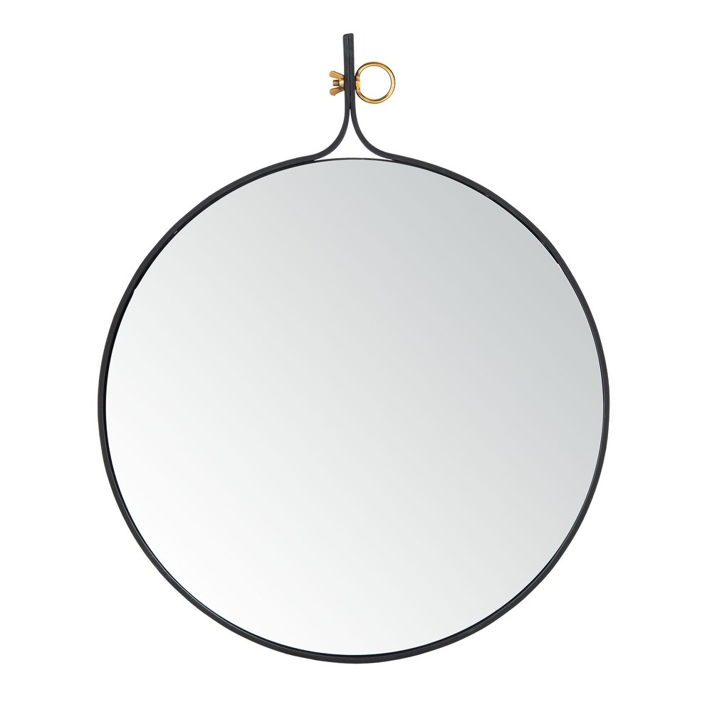 SAFAVIEH Chandlen 24 inch Black Round Mirror   24\