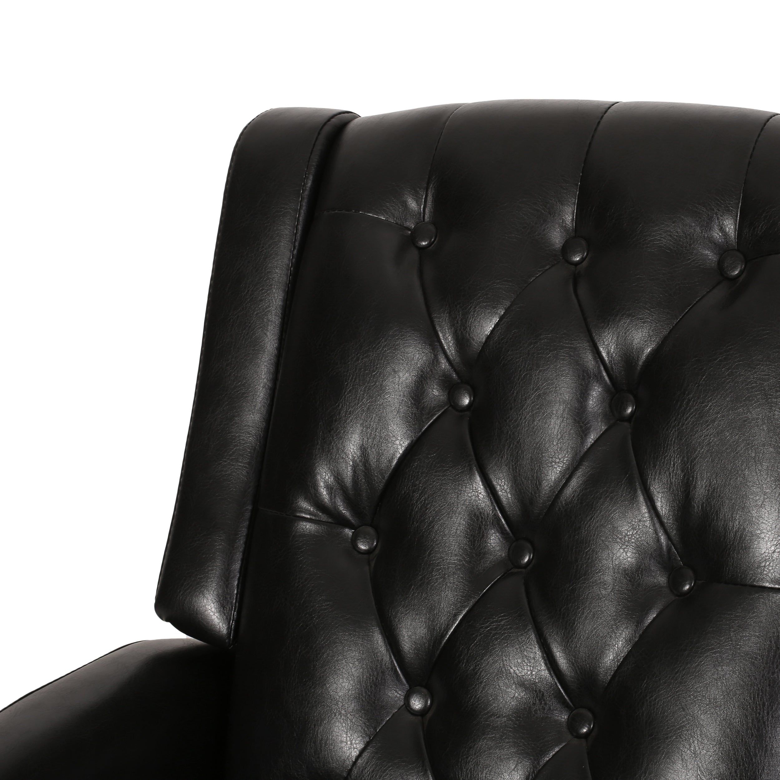 Loubar Contemporary Faux Leather Tufted Pushback Recliner