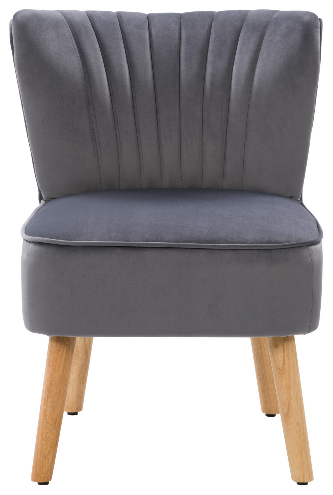 CorLiving Lynwood Velvet Accent Chair   Midcentury   Armchairs And Accent Chairs   by CorLiving Distribution LLC  Houzz