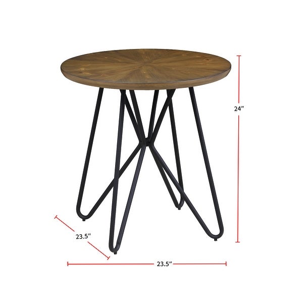 Round End Table in Dark Brown