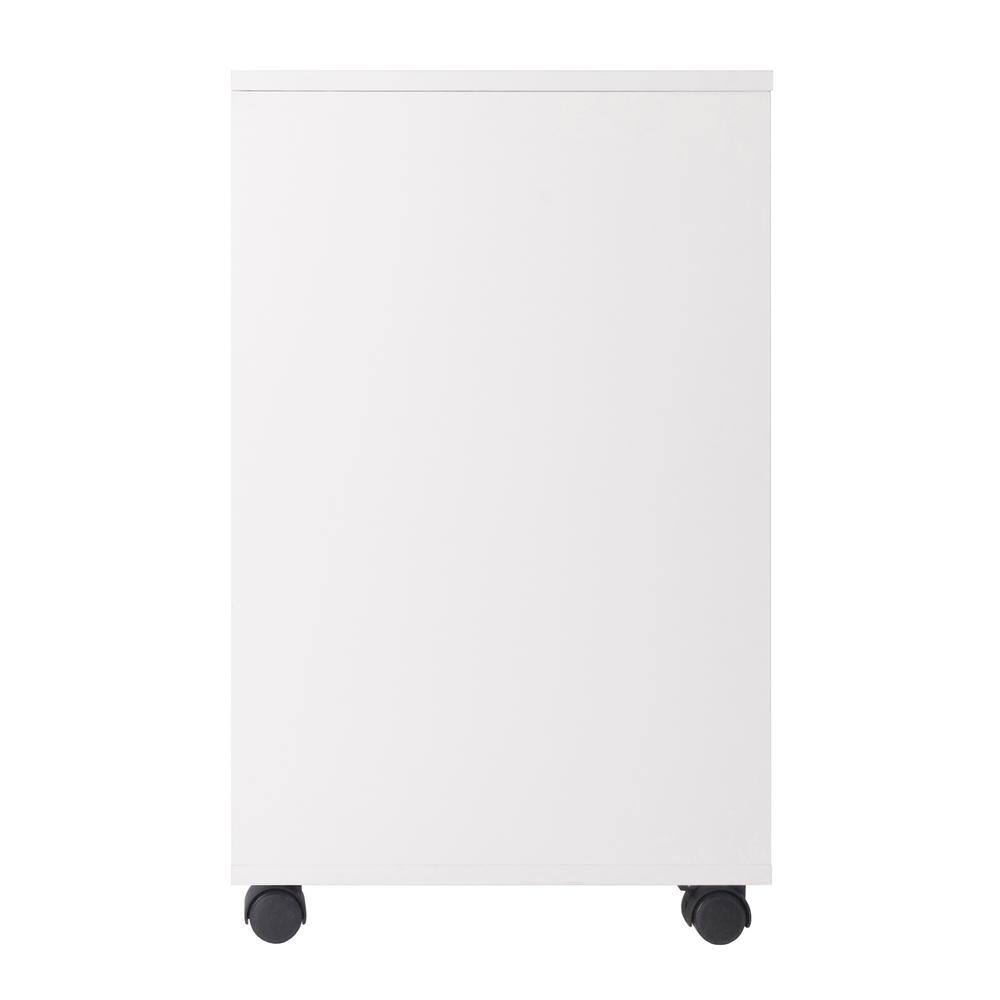 WINSOME WOOD Halifax White 3 Section Mobile Storage Cabinet 10633