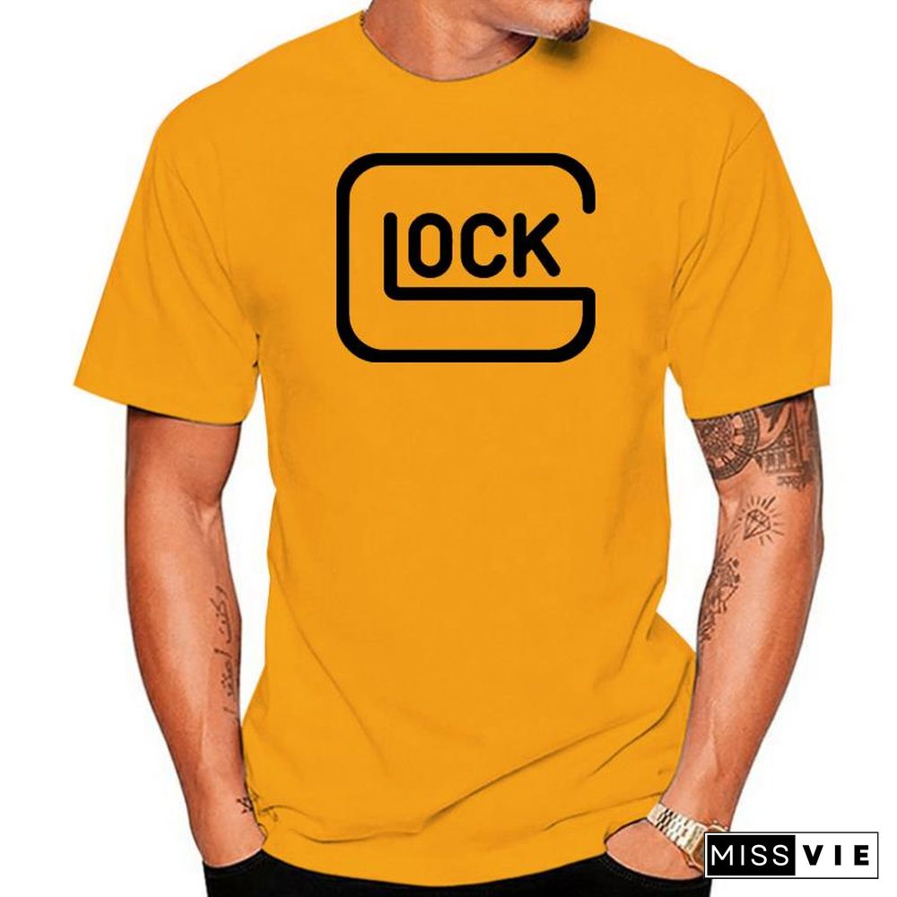 Pure Cotton Clothing T-Shirt Printed Short-Sleeved Glock Fashionable Male Clothing