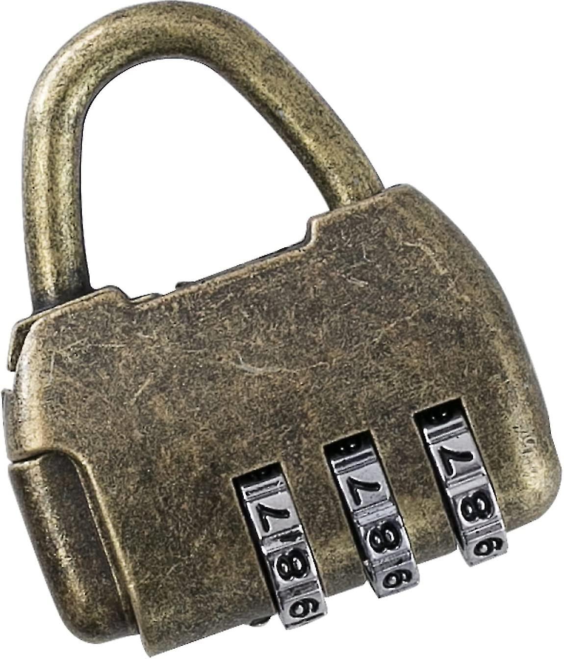 Vintage Combination Padlock - 3 Digits - 4.3 X 3.5 X 1.2 Cm - Gold