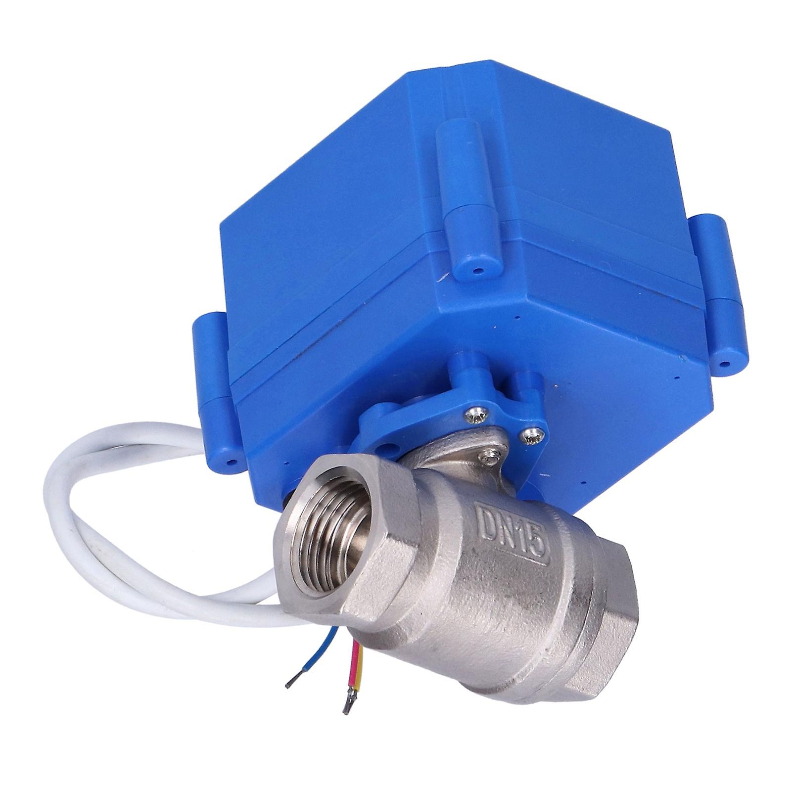 Motorized Ball Valve Stainless Steel Straight Through Mini Hydraulic Fitting Dn15 Dc12v