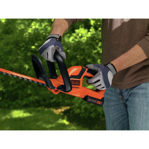 Black amp Decker Lht2220 20v Max Lithium ion Dual Action 22 In Cordless Electric Hedge Trimmer Kit 1 5 Ah