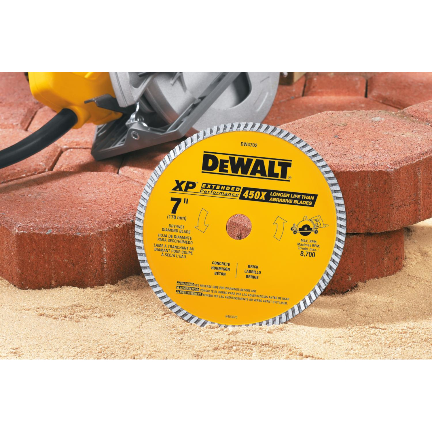 DW 7 in. D X 5/8 in. XP Extended Performance Diamond Masonry Blade 1 pk