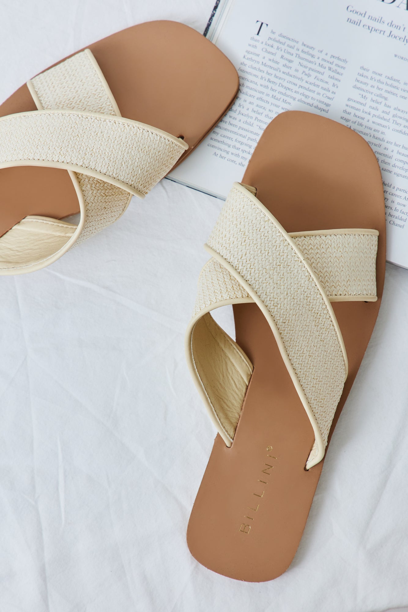 BILLINI Kacee Slides Cream Raffia