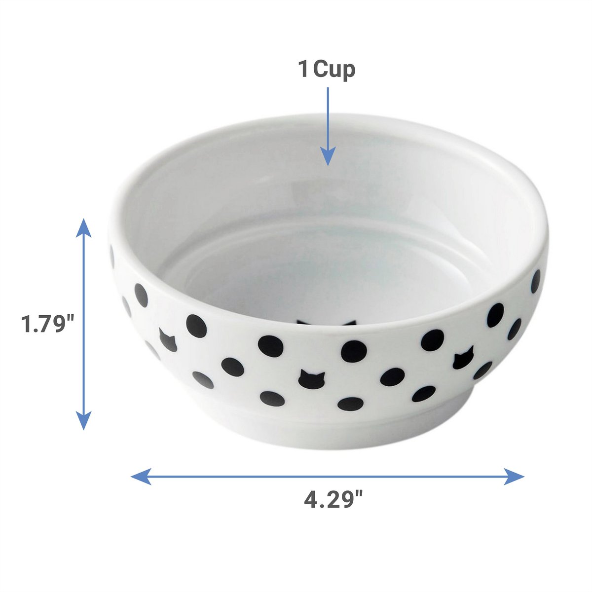 Necoichi Non-Skid Ceramic Cat Food Bowl， 1-cup