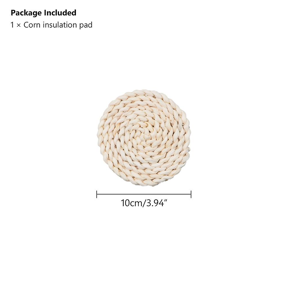 Handmade Cup Cushion Mat Natural Coaster Heat Corn Straw Woven Placemat Non-slip Rattan Straw Cushion Table Woven Placemats