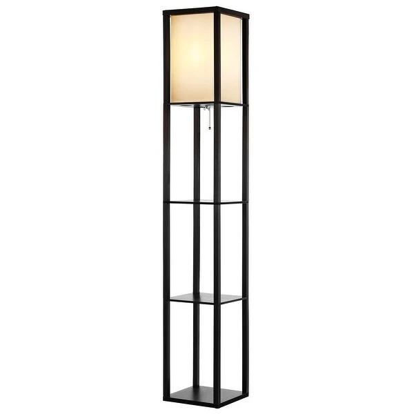 GetLedel 63-inch Etagere Floor Lamp with 3-tier Storage Shelf