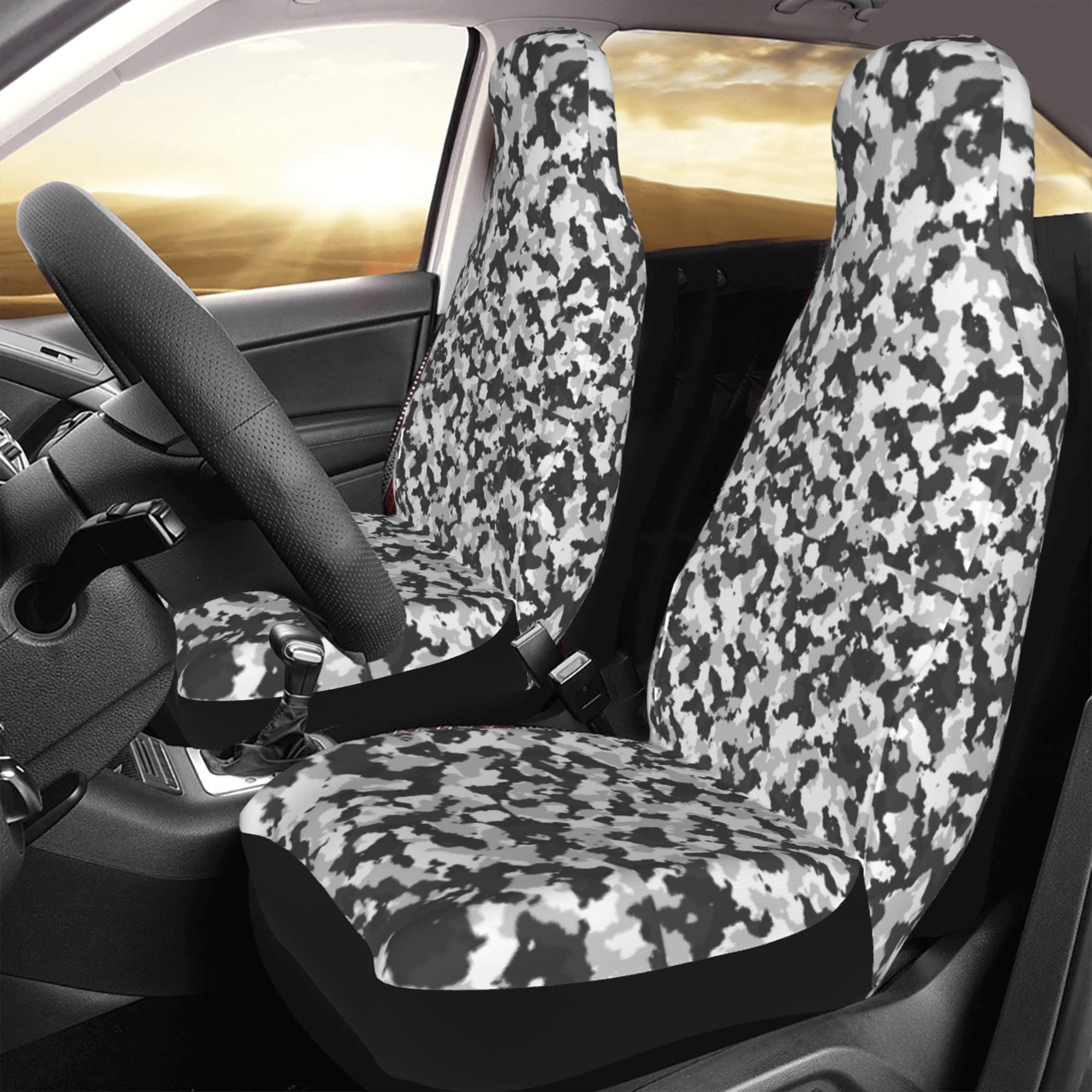 ZICANCN Car Seat Cover Snow Camouflage Texture Car Front Seat Covers Protectors ， Automotive Seat Covers for Cars Trucks Suv