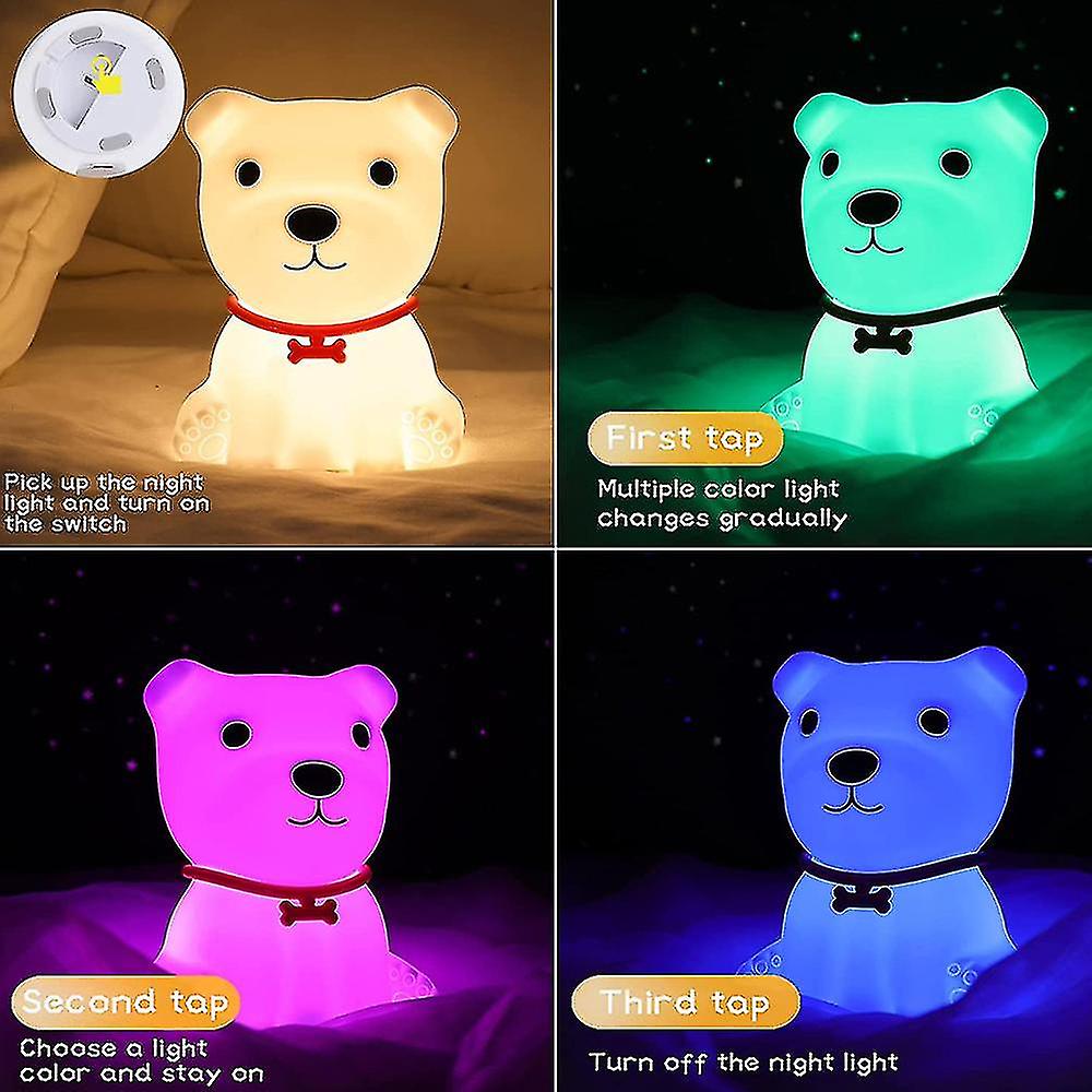 Little Cute Dog Silicone Light Usb Charging Led Colorful Night Light