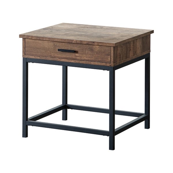 Coaster Furniture Byers Brown Oak and Sandy Black Square 1-drawer End Table