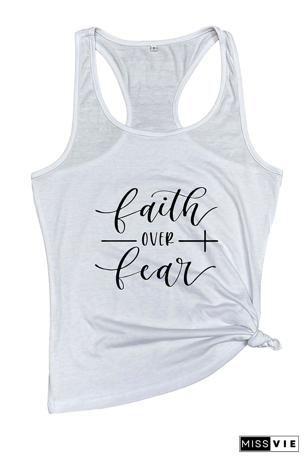 Faith Over Fear Printed Sleeveless Tank Top Wholesale