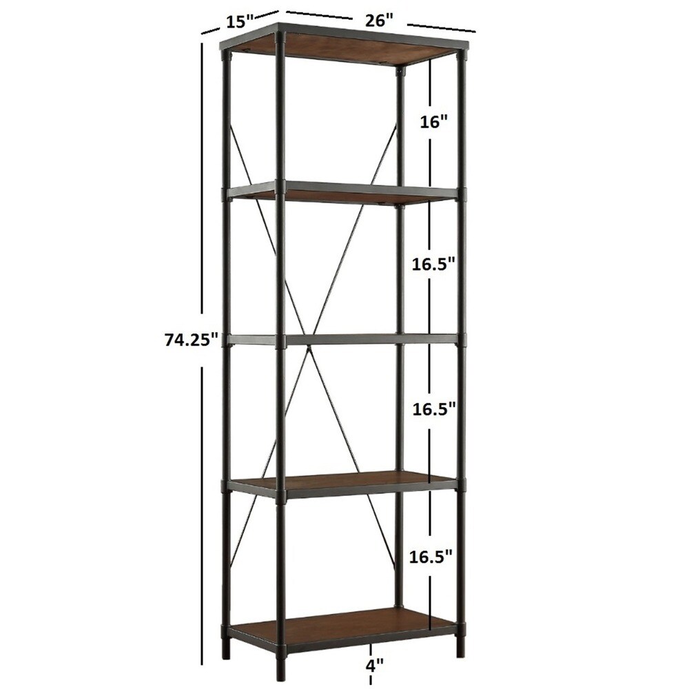Harrison Industrial Rustic Pipe Frame Shelf Media Tower by iNSPIRE Q Classic