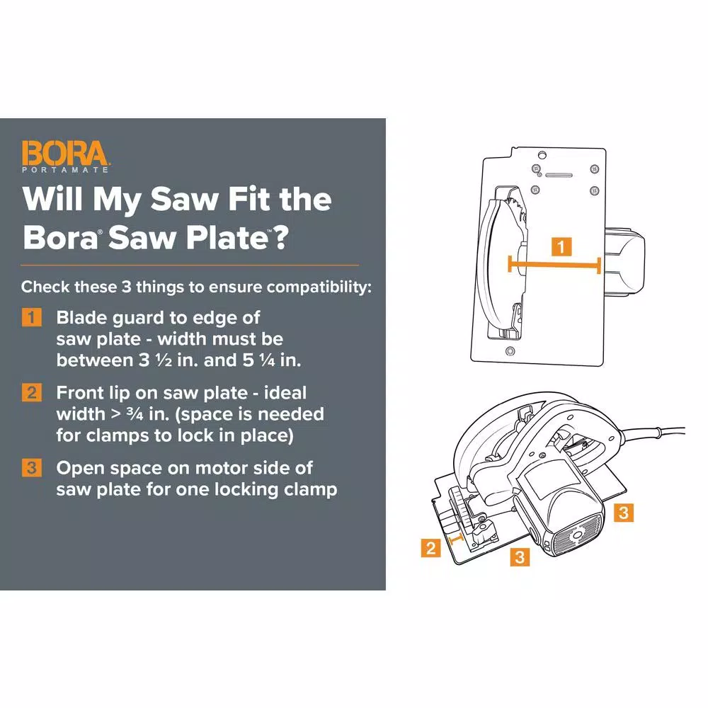 BORA Glass Filled Nylon Saw Plate and Rip Handle Set (3-Piece) and#8211; XDC Depot