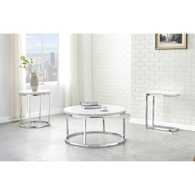 Echo Chairside Table White Steve Silver Co