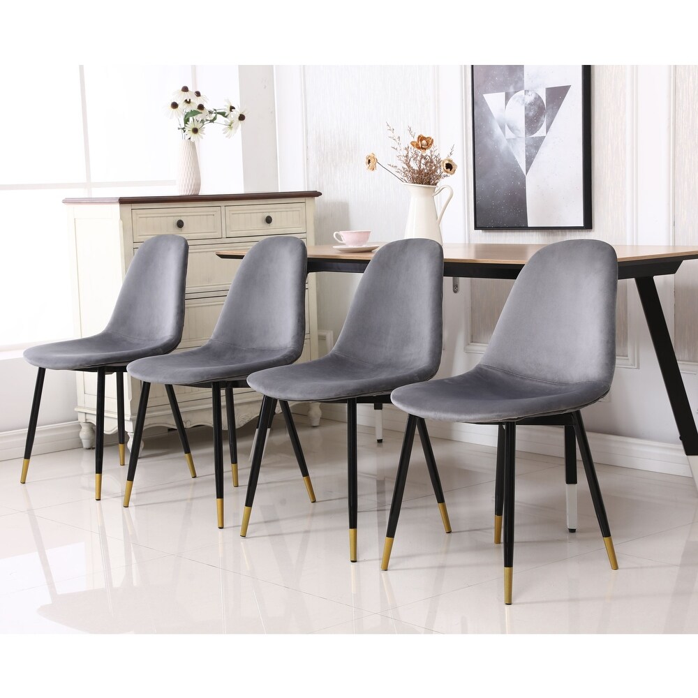 Roundhill Furniture Lassan Contemporary Fabric Upholstered Dining Chairs (Set of 4)