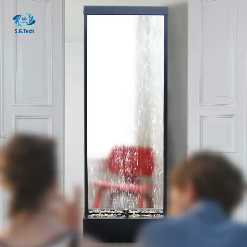 Factory directly supply mirror waterfall fountain water curtain for bedroom using