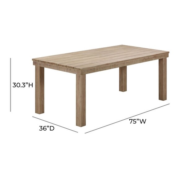 Cassie Natural 75 Inch Rectangular Outdoor Dining Table