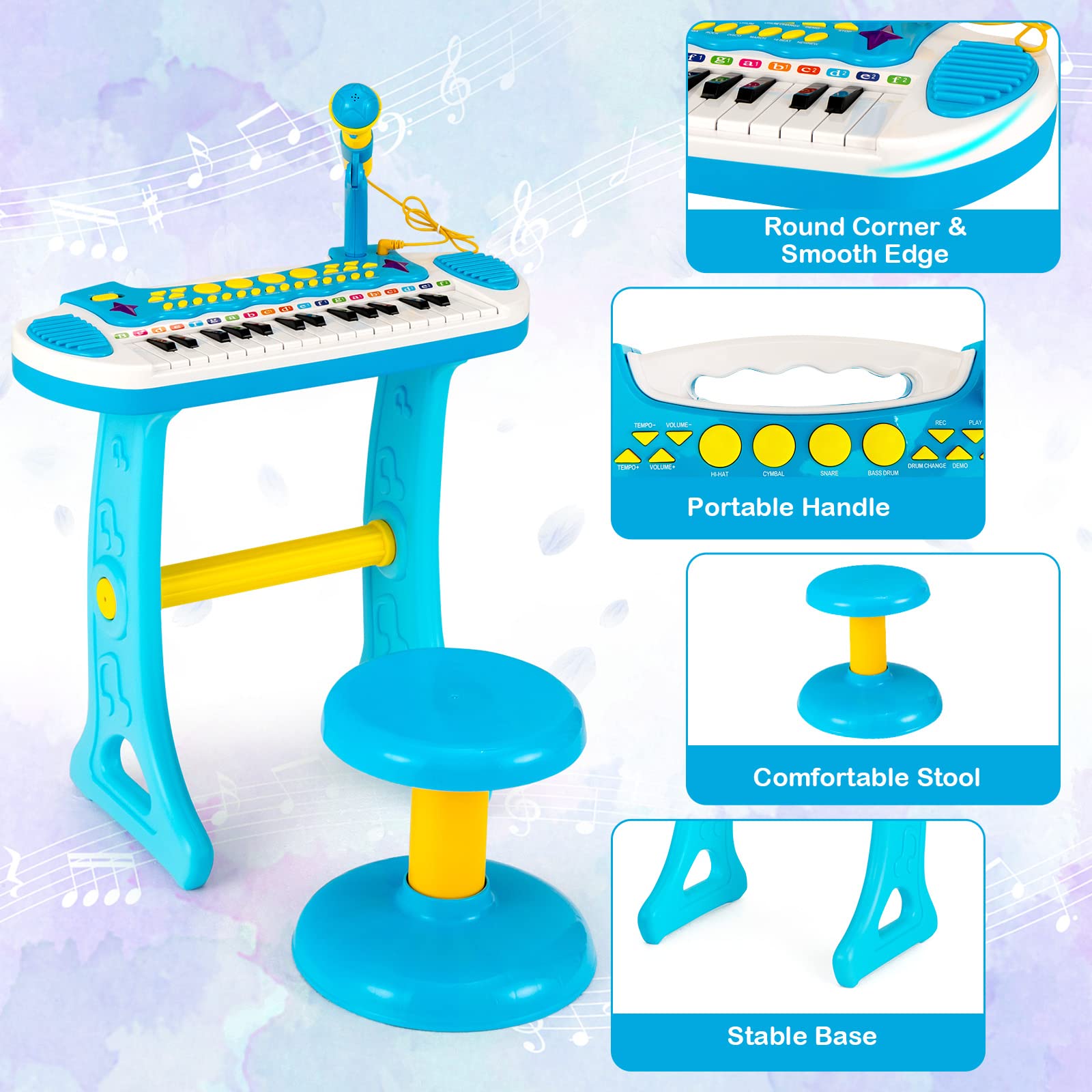 Costzon 31-Key Kids Piano Keyboard Toy, Toddler Electronic Musical Instrument Educational Toy