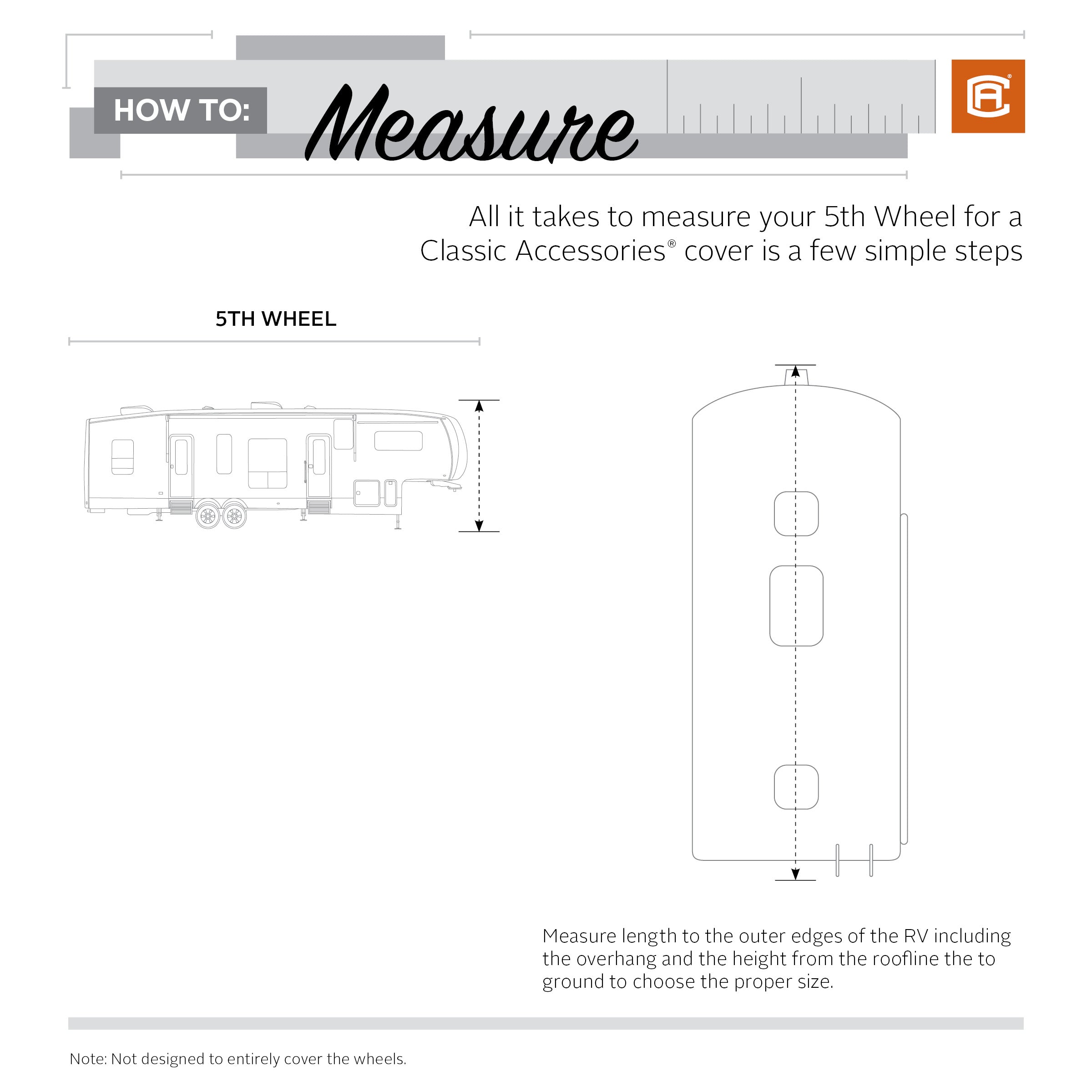 Classic Accessories OverDrive PermaPRO Deluxe 5th Wheel Cover， Fits 29' - 33' RVs - Lightweight Ripstop and Water Repellent RV Cover