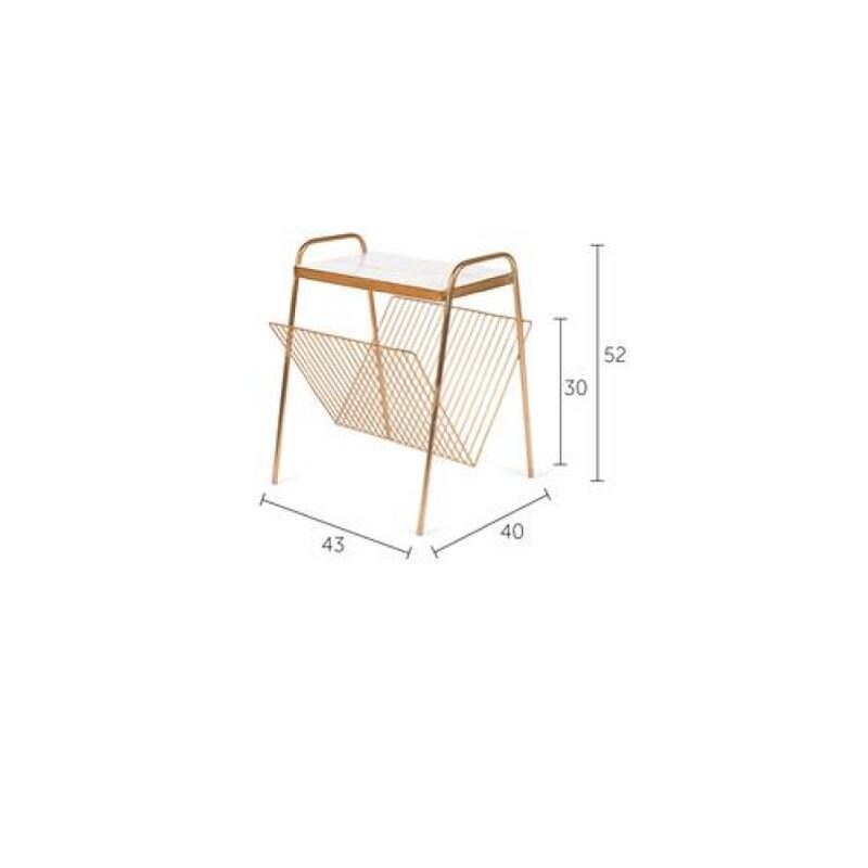 Bold Monkey Keep It Tidy Marble Magazine Holder Side Table