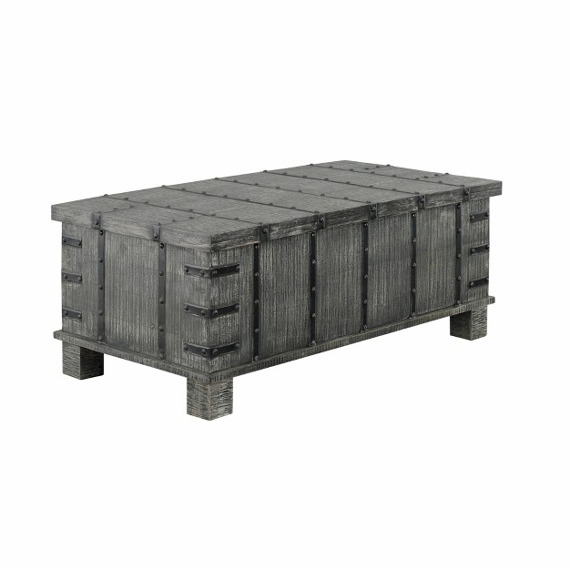 Santiago Rustic Lift Top Coffee Table With Hidden Storage Weathered Gray Finish Treasure Trove Accents