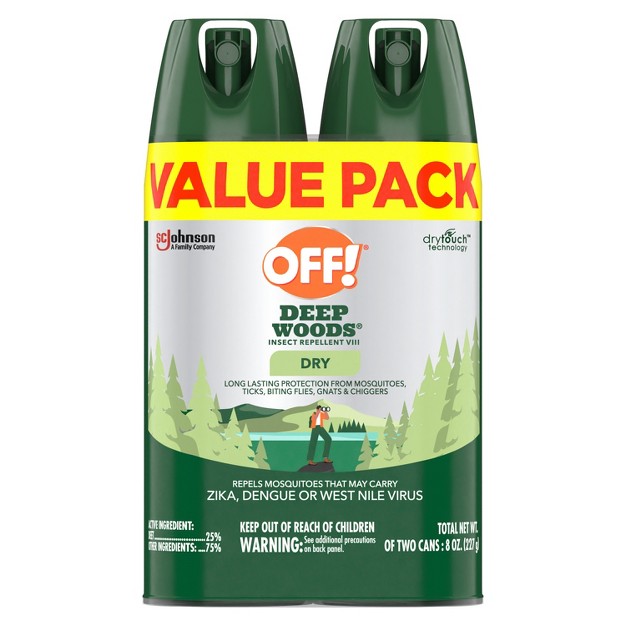 Off 2pk Deep Woods Dry Personal Bug Spray 4oz