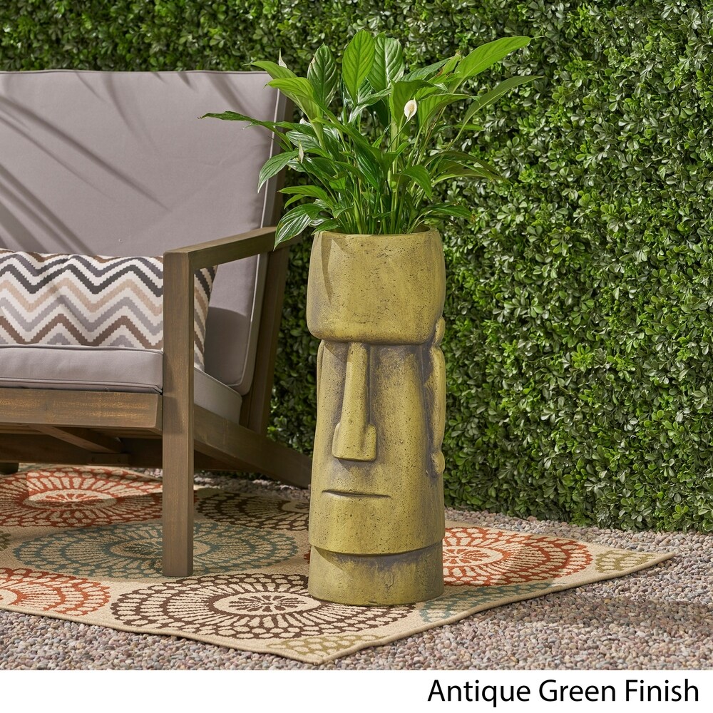 Glacier Outdoor Easter Island Tiki Urn by Christopher Knight Home