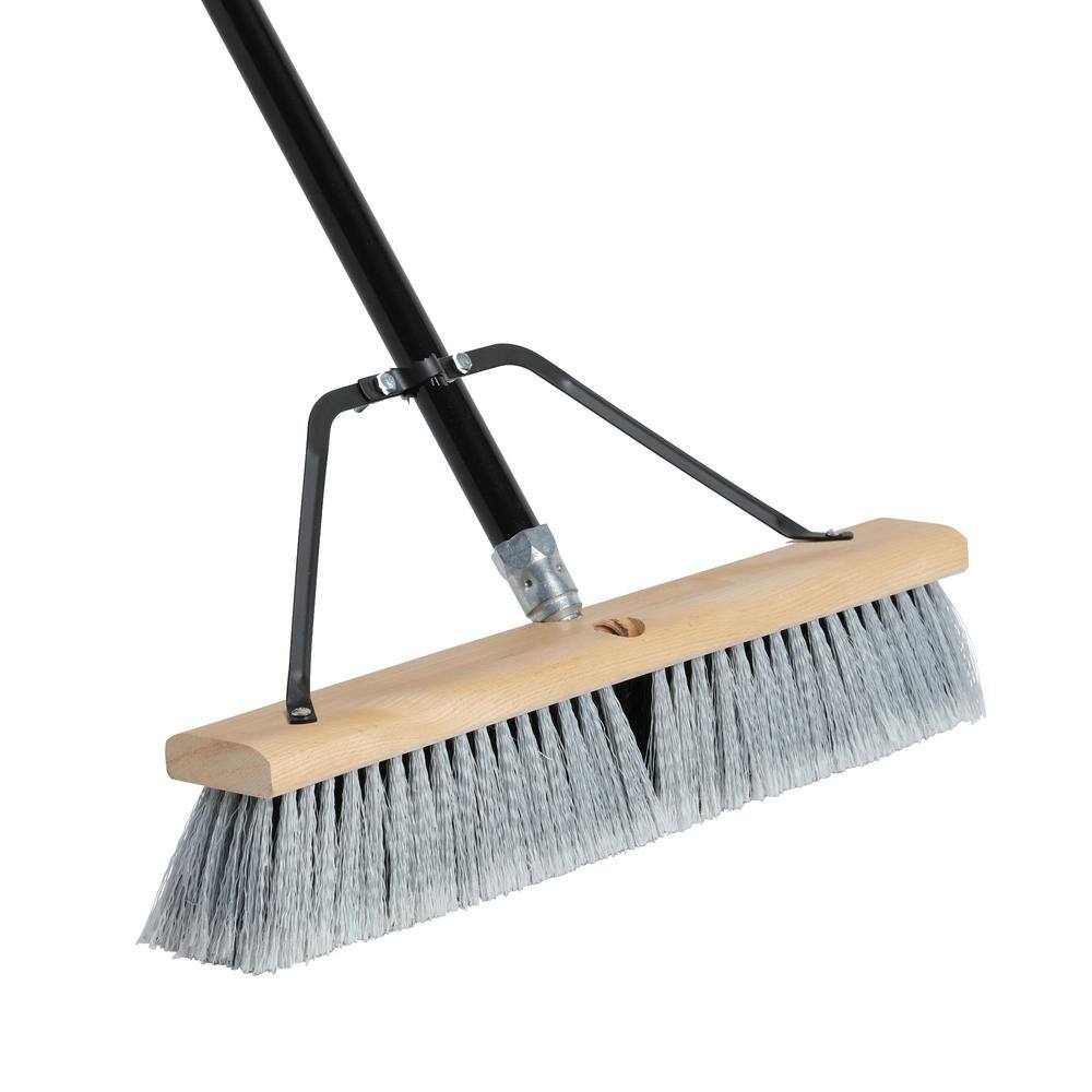 US.SHOVEL Easy Back 18 in. Indoor and Outdoor Ergonomic Push Broom BR18SMM