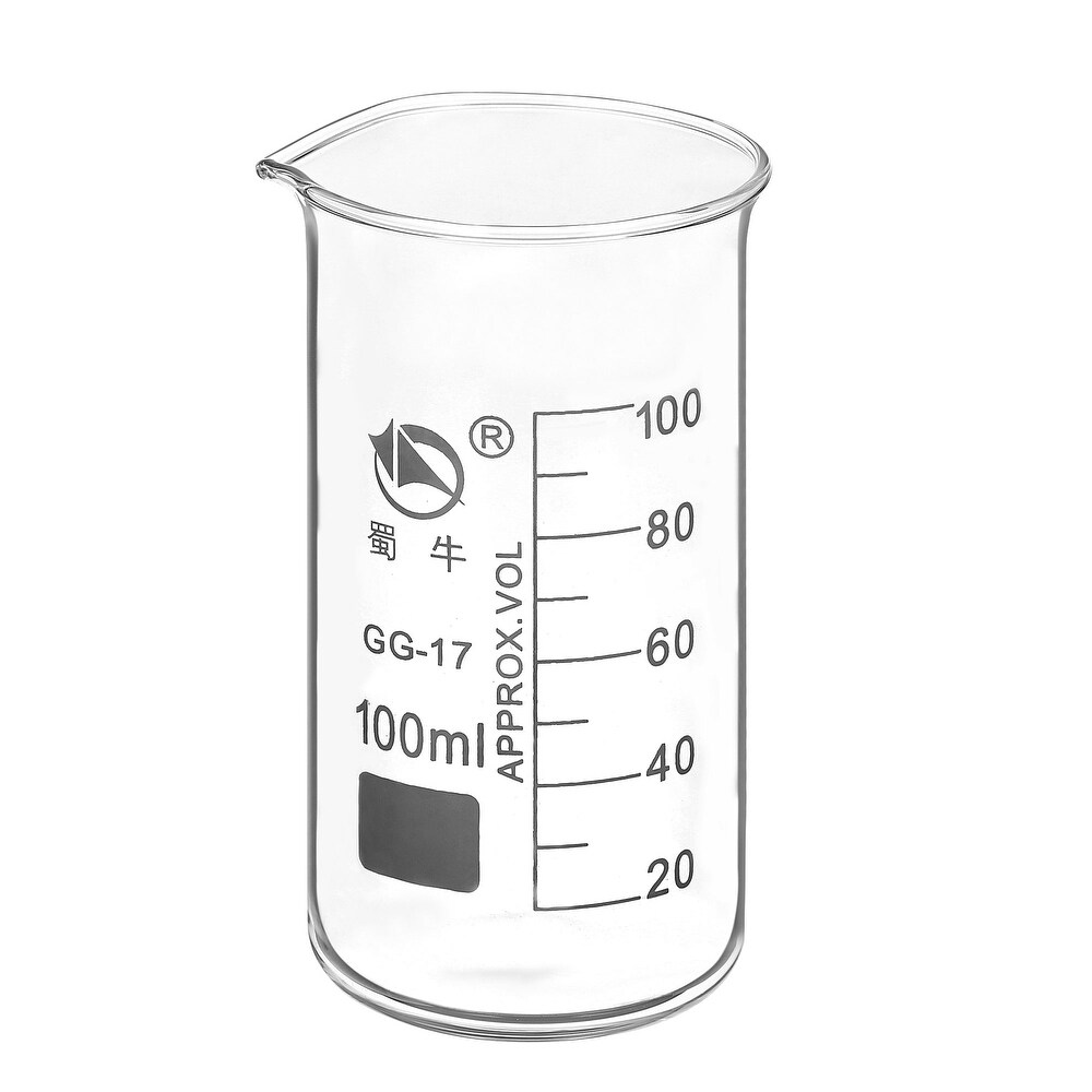 100ml Tall Form Glass Beaker  3.3 Borosilicate Lab Measuring Cups   Clear