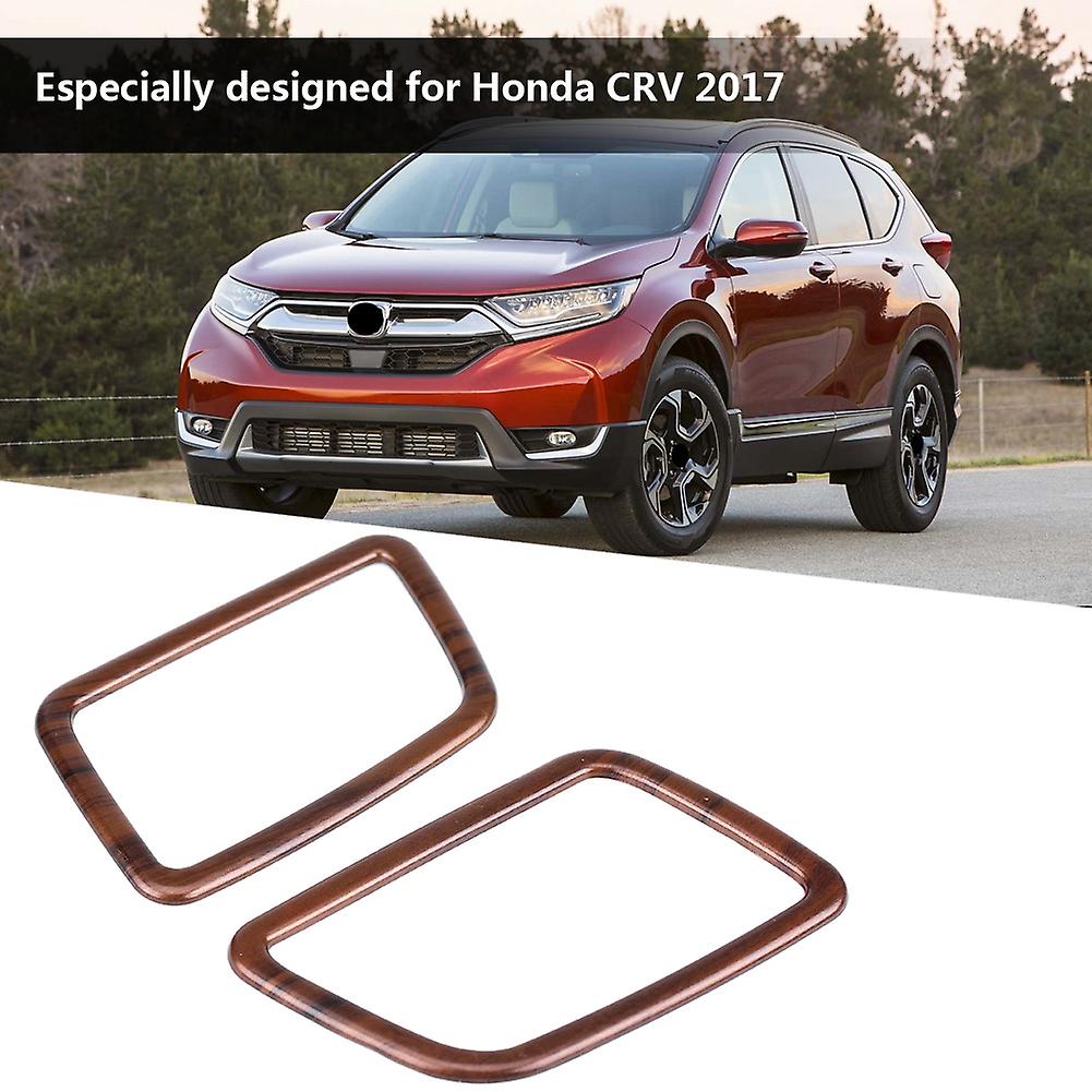 2 Pcs Car Peach Wood Grain  Air Outlet Frame Cover Trim For Honda Crv 2017