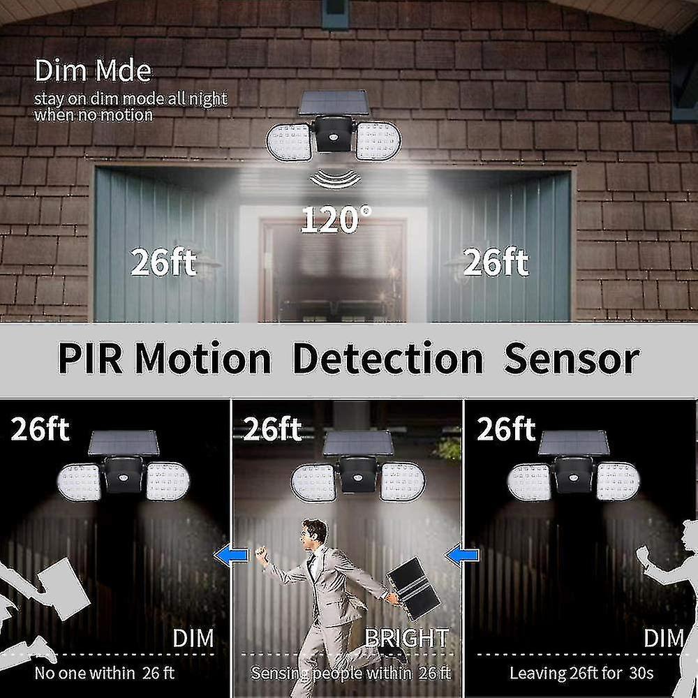 Solar Lights Outdoor， 56 Led Solar Light Outdoor With Motion Sensor Security Lights Solar Powered Wa